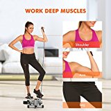 Benlet Adjustable Mini Twister Stepper Machine Air Climber Bands, Folding Elliptical Trainer for Home Workout Use Weight Capacity 220lbs