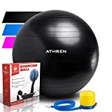 Exercise Ball with Pump (Different Sizes & Colors) – 2000lbs Anti-burst Yoga Ball – Also Known as: Fitness Ball, Swiss Ball – Multiple Colors (Black, 55cm)