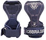 Cobra Grips PRO Weight Lifting Gloves Heavy Duty Straps Alternative to Power Lifting Hooks For Deadlifts With Built in Adjustable Neoprene Padded Wrist Wrap Support Bodybuilding (PRO BLACK LEATHER)