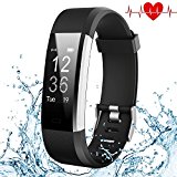 Fitness Tracker, Kybeco Elegant Waterproof Heart Rate Monitor Activity Tracker Bluetooth Wearable Wristband Wireless Step Counter Smart Bracelet Watch for Android and IOS Smartphones (Black)