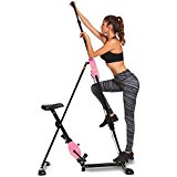 Moroly Vertical Climber 2 In 1 Climbing Stepper Folding Exercise Machine,Fitness Equipment Climber for Home Gym Cardio Workout Body Trainer (US Stock) (Pink)