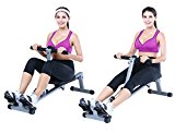 Rowing Machine X-Factor Rower Paddling Ab Crunching 8 Adjustable Resistance Exercise with Monitor.