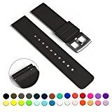 GadgetWraps 14mm Silicone Watch Strap / Band with Quick Release Pins (Black, 14mm)