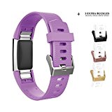 Fitbit Charge 2 Bands, AIUNIT Fitbit Charge 2 Accessory Bands Small Replacement Wristbands for Fitbit Charge 2 Bracelet Strap Band With 3pack Extra Buckles for Women Men Boys Girls