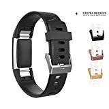 Fitbit Charge 2 Bands, AIUNIT Fitbit Charge 2 Accessory Bands Small Replacement Wristbands for Fitbit Charge 2 Bracelet Strap Band With 3pack Extra Buckles for Women Men Boys Girls