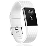 Wishesport For Fitbit Charge 2 Bands Special edition Replacement Bands Accessory Sport Bands Strap for Charge 2 HR Fitness Diamond S White