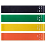 Workout Bands Resistance Exercise Bands Set of 4 for Glute, Leg, Fitness by Your Choice