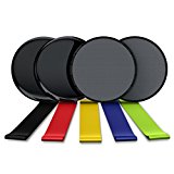 Revorit Gliding Discs Core Sliders and 5 Exercise Resistance Loop Bands for Exercise Core Training Physical Therapy Sports Fitness Kit