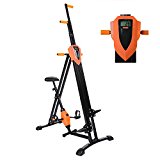 Hindom 2 IN 1 Vertical Climber Magnetic Exercise Bike Body Trainer Fitness Machine Gym Cycle for Home,Office(US STOCK) (Orange)