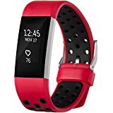 GEAK Fitbit Charge 2 Replacement Bands,Small,Red with Black