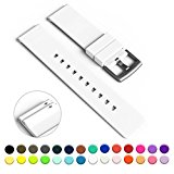 GadgetWraps 20mm Silicone Watch Strap / Band with Quick Release Pins (White, 20mm)