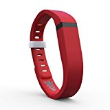 Fitbit Flex Band, Replacement Bands for the Fitbit Flex with Extra Security Clasp, Red, Large, by Teak