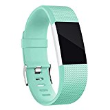 Wishesport For Fitbit Charge 2 Bands Special edition Replacement Bands Accessory Sport Bands Strap for Charge 2 HR Fitness dot L Teal
