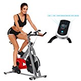 Hindom 2 IN 1 Vertical Climber Magnetic Exercise Bike Body Trainer Fitness Machine Gym Cycle for Home,Office(US STOCK) (Silver+Red)