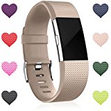 Wepro Replacement Bands for Fitbit Charge 2, Champagne Color Fitbit Charge2 Wristbands, Small