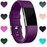 Replacement Bands for Fitbit Charge 2, Wepro Fitbit Charge 2 Bands Accessory, Large, Plum