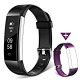 Fitness Tracker Watch, Homogo H2 Fitness Watch Activity Tracker with Sleep Monitor, Smart Pedometer for Step Distance Calories Track (Black+Purple Band) ¡­