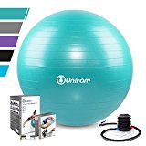 Exercise Stability Ball Chair with Hand Pump Use For CrossFit, Yoga, Balance & Core Strength Training, Non-Slip & Anti-Burst Extra Thick Fitness Ball(Turkis&55CM)
