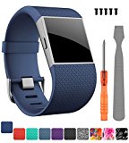 For Fitbit Surge Bands,CreateGreat Replacement Band Strap for Fitbit Surge Watch Fitness Tracker Original Wrist Band Accessories Small&Large (3, Small(5.5″-6.3″))