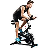 Indoor Belt Adjustable Cycling Bike with LCD Screen (US Stock) (Black)