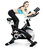Indoor Cycling Bike Trainer Belt Drive and Sturdy (Black)