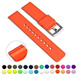 GadgetWraps 14mm Silicone Watch Strap / Band with Quick Release Pins (Pure Orange, 14mm)