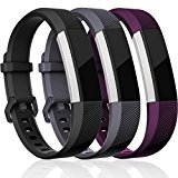 Bands for Fitbit Alta HR and Alta, Black Gray Plum Large