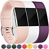 eplacement Bands for Fitbit Charge 2, 3-Pack Fitbit Charge2 Wristbands, Small, Blush Pink, Plum, White