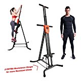 Coldcedar Foldable Vertical Climber Cardio Exercise with monitor and resistance straps for smooth climbing Full Body Workout As Seen On TV (Black, 286lbs)