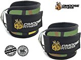 Ankle Straps for Cable Machines by DMoose Fitness (Green Camo, Pair)