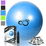 Exercise Ball -Professional Grade Exercise Equipment Anti Burst Tested with Hand Pump- Supports 2200lbs- Includes Workout Guide Access- 55cm/65cm/75cm/85cm Balance Balls (Bright Blue, 55 cm)