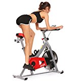 Trbitty Belt Drive Indoor Cycling Bike, Spin Bike (Sliver-Red)