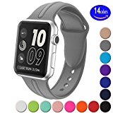 Apple Watch Band Silicone 42mm,Sundo Iwatch Replacement Wrist Strap Bracelet Band for Apple Watch Nike+ Sport Edition Series 1 Series 2 Series 3 (Concrete 42ML)