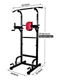 AbleFitness Dip Station Chin Up Bar Power Tower Pull Push Home Gym Fitness Core