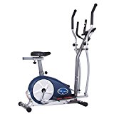 Body Champ Elliptical Trainer and Exercise Bike with Seat and Heart Rate Pulse Sensors Dual Trainer BRM3635 Cardio Upper and Lower Full Body Workout Multi Trainer by