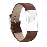 For Fitbit Alta Bands, Genuine Leather Replacement Bands for Fitbit Alta (Coffee, 5.5″ – 7.5″ wrist)