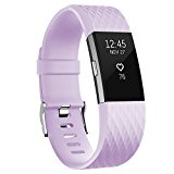 Wishesport For Fitbit Charge 2 Bands Special edition Replacement Bands Accessory Sport Bands Strap for Charge 2 HR Fitness Diamond L Lavender
