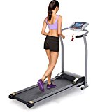 Vividy S8400 Folding Electric Treadmill, Easy Assembly Running Machine with LCD Computer Displays [US STOCK] (Silver)