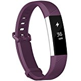 Fundro Fitbit Alta Bands, Soft Silicone Replacement Classic Bands Available in Varied Colors with Secure Buckle for Fitbit Alta HR and Fitbit Alta (C# 1-Pack Purple, Small (6.2″-7.1″))