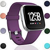 GEAK Fitbit Versa Bands, Classic Sports Replacement Watch Band for Women and Men Small Plum
