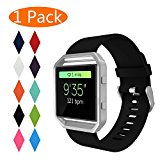 KingAcc Fitbit Blaze Bands, Soft Accessory Replacement Band for Fitbit Blaze, With Metal Buckle Fitness Wristband Strap Women Men (1-Pack, Black, Small)