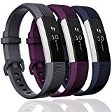 GEAK Alta Bands,Fitbit Alta HR Bands and Fit bit Alta Replacement Bands,Gray Navy Plum,Small Size Bands