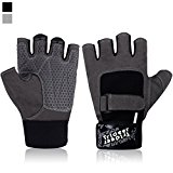 Trideer Workout Gloves, Full Palm Protection & Extra Grip, Gym Gloves for Weight Lifting, Training, Fitness, Exercise (Men & Women) (Grey, XL (Fits 8.3-9.0Inches))