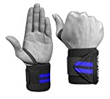 Wrist Wraps – Professional Quality Elastic – 18 Inch Pair of Two – Powerlifting, Bodybuilding, Weight Lifting, Wrist Supports for Weight Training by WOD Wear