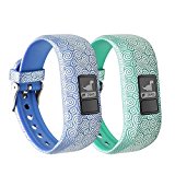 BeneStellar 12 Colors Garmin Vivofit JR/Vivofit JR. 2 Bands With Secure Watch Clasp, Silicone Replacement Bands for Garmin Vivofit JR （for Kids） (2-Pack Blue+Teal)