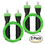 iheartsynergee Jet Black Jump Rope – Premium Quality – Best for Boxing MMA Fitness Training – Speed – (4) Adjustable 10 Ft Cables – Steel Ball Bearings
