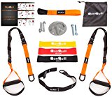 Resistance Straps Trainer Bundle | Complete BodyWeight Training Straps Kit + Wall Mount Bracket + 3 Exercise Loop Bands | Five Anchoring Solutions with Easy Setup for Home, Gym & Outdoors Workouts