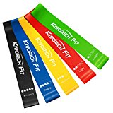 Kivorich Fit Resistance Bands, Exercise Bands for Leg Ankle Stretching Physical Therapy, Yoga Elastic Bands for Home Fitness women men Strength Training, Set of 5