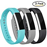 For Fitbit Alta Bands and Fitbit Alta HR Bands, Newest Adjustable Sport Strap Replacement Bands for Fitbit Alta and Fitbit Alta HR Smartwatch Fitness Wristbands with Metal Clasp Black Gray Teal Small