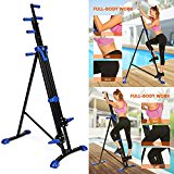 Vertical Mountain Climber Exercise Machine, 2 In 1 Foldable Vertical Stair Step Climber Stepper Exercise Fitness Climbing Machine